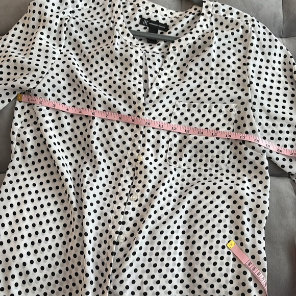 INC International Concepts Black and White Polka Dot Shirt size 12 - Picture 4 of 6